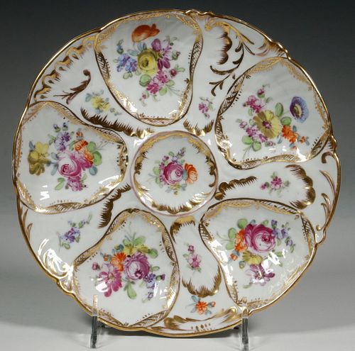 C.S.M. CARLSBAD HAND PAINTED OYSTER PLATE