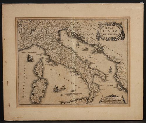 UNFRAMED ANTIQUE MAP OF ITALY