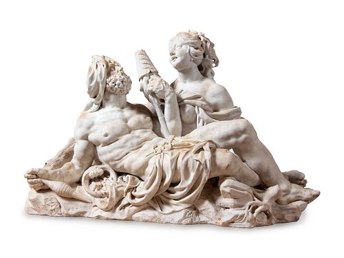 An Italian Carved Marble Figural Group