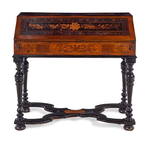 An Italian Baroque Marquetry Slant-Front Desk