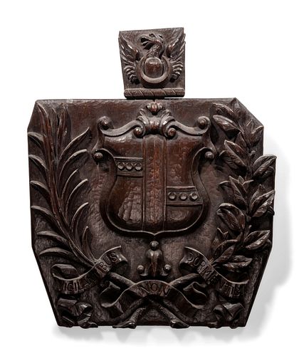 A Carved Oak Coat of Arms