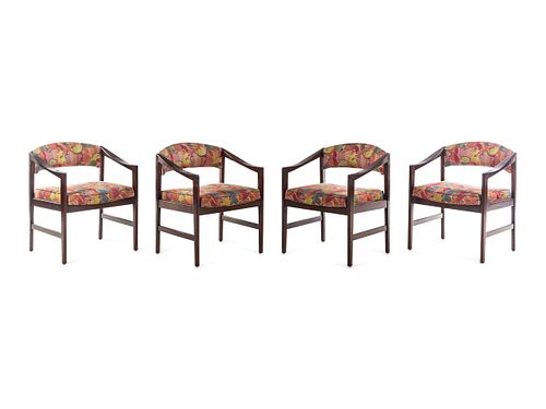 Dunbar
American, Mid 20th Century
Set of Four Armchairs