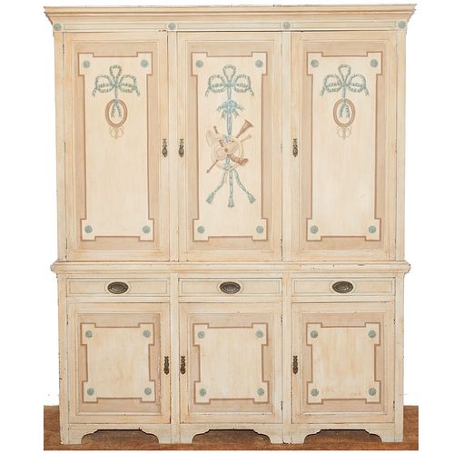 Antique Gustavian style painted cabinet