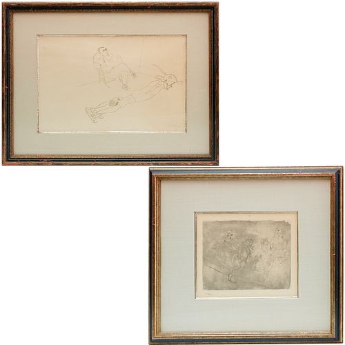 Jules Pascin, (2) prints, one signed