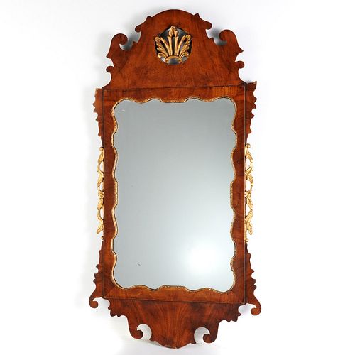 Chippendale parcel-gilt mahogany mirror