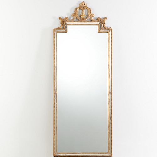 Antique George III style giltwood pier mirror