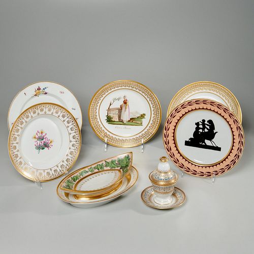 Continental gilt porcelain tableware, incl. KPM