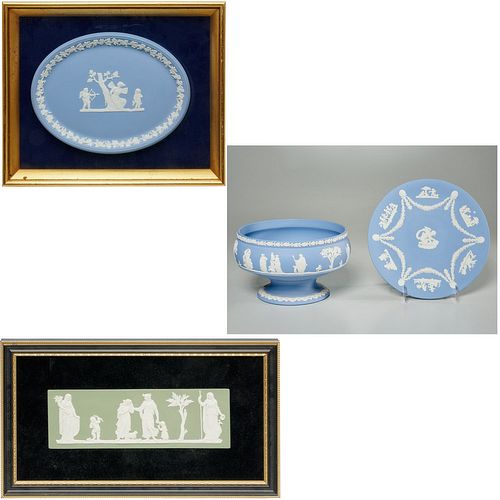 (4) Wedgwood Jasperware plaques & tablewares
