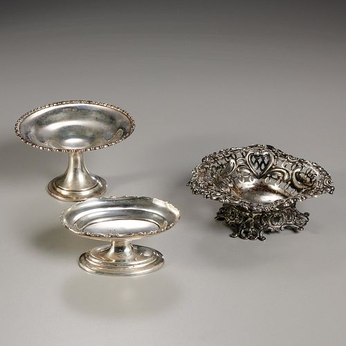 (3) small English silver footed dishes