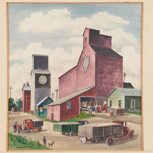 Adolf Dehn, watercolor on cardboard, 1946