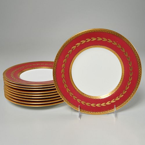 Set (10) Mintons for Tiffany & Co. gilt plates