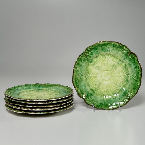 Set (6) Este Italian cabbage dinnerware plates
