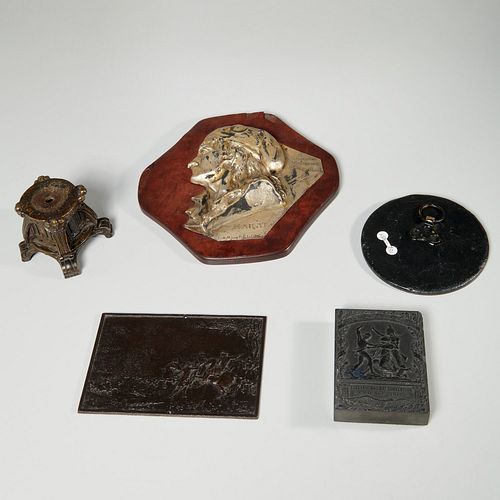 Bronze, metalware, & commemoratives group