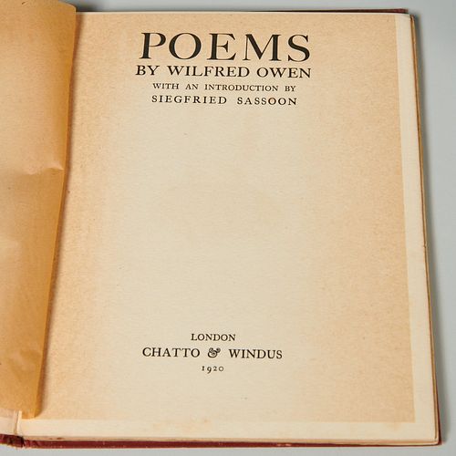 Poems by Wilfred Owen, 1920, first edition