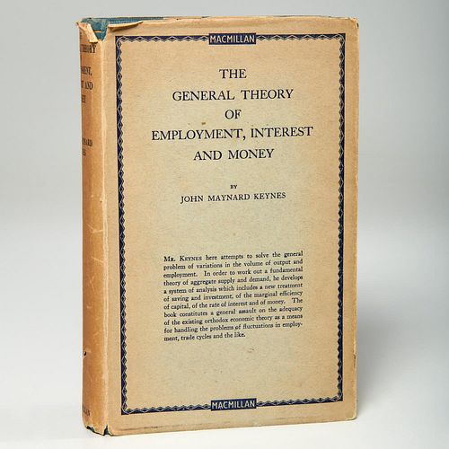Keynes, Theory of Employment 1st ed w/ rare jacket