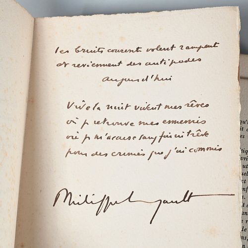 Philippe Soupault, Chansons, with signed poem