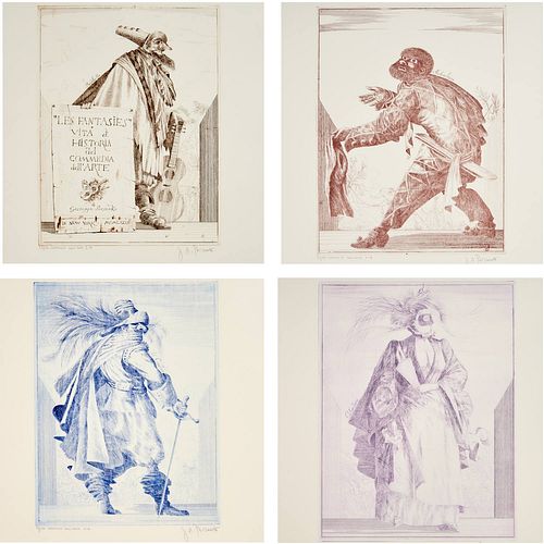 Pecsenke, (20) "Comedia dell'Arte" signed etchings