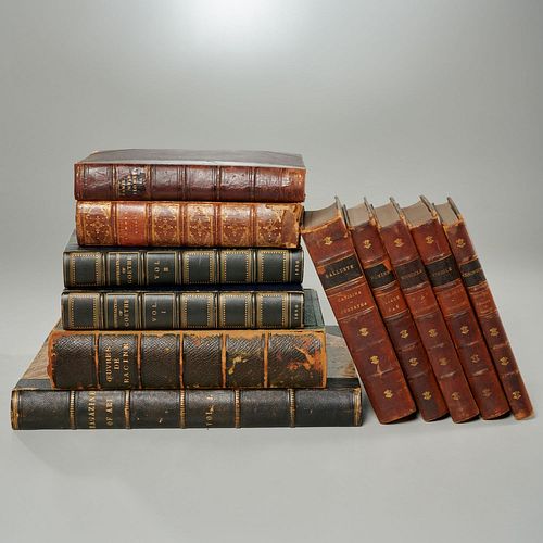 (11) 19th/early 20th c., leather bindings
