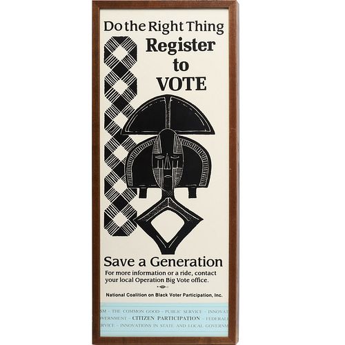 Vintage Black Voter Participation poster