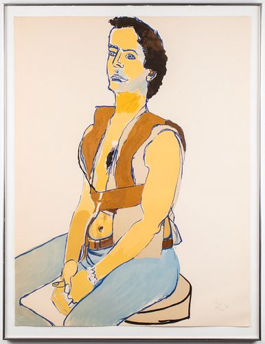 Alice Neel "Man in Harness" Lithograph, 1980