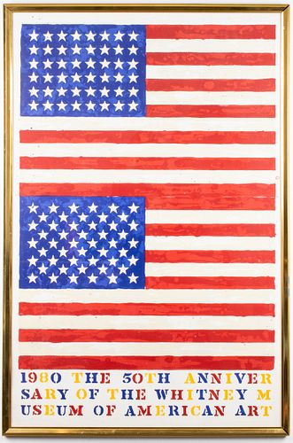 Jasper Johns 50th Anniversary (Double Flag) Poster