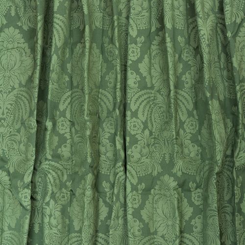 Set of Four Green Damask Curtains, Michael Tavano