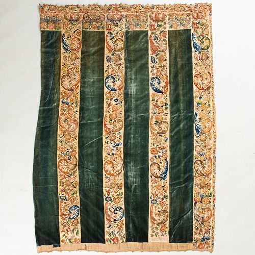 Group of Seven Early English Velvet and Needlework Panels