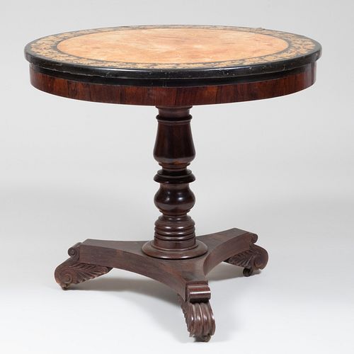 William IV Rosewood and Scagliola Center Table