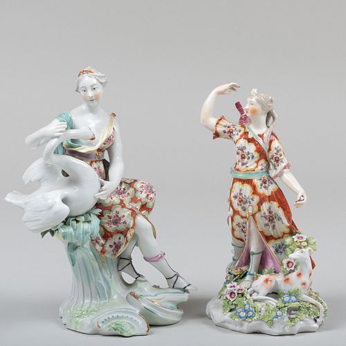Derby Porcelain Figure Group of Leda and the Swan and a Derby Figure of Diana