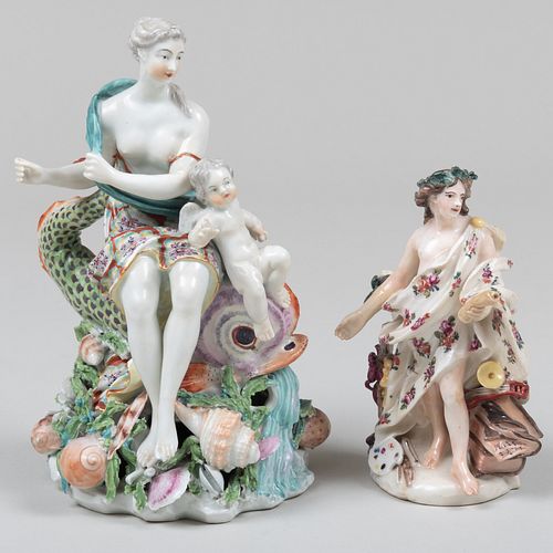 Derby Porcelain Figure Emblematic of the Arts and a Derby Figure Group of Venus