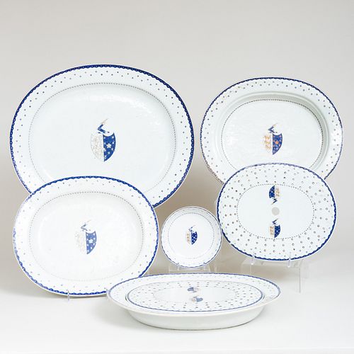 Group of Chinese Export Porcelain Armorial Serving Wares