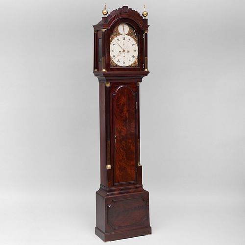 George III  Brass-Mounted Mahogany Tall Case Clock, dial signed Wm. Swift, London