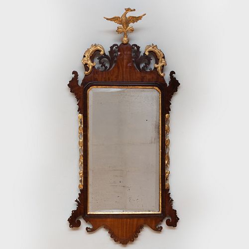 George II Mahogany and Parcel-Gilt Mirror