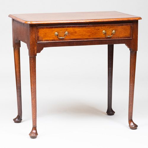 George II Oak and Yewwood Side Table