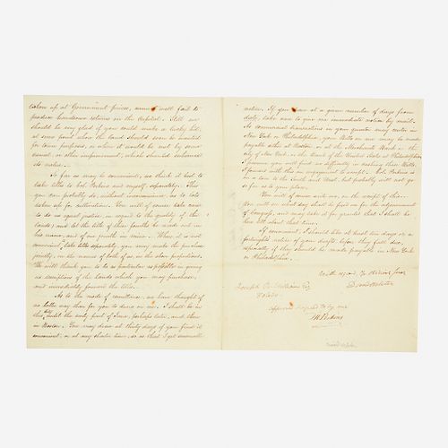 [Autographs & Manuscripts] Webster, Daniel, Autograph Letter, signed