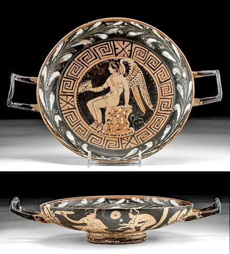 Rare Greek Apulian Kylix with Eros and Athletes