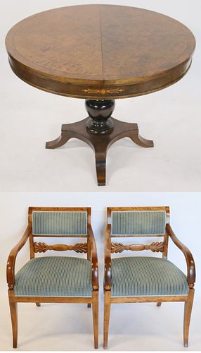 Regency Style Center Table And 2 Chairs.