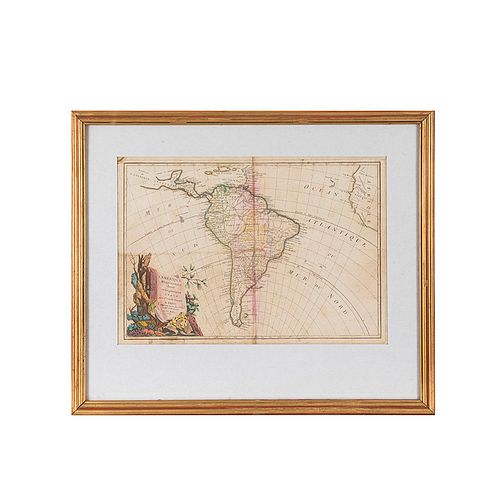 Janvier, Jean. L'Amerique Meridionale Divisée en Ses Principaux Etats. Paris, 1762. Mapa grabado y coloreado.