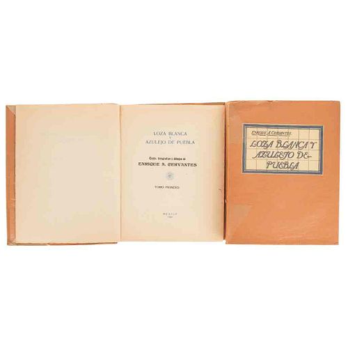 Cervantes, Enrique A. Loza Blanca y Azulejo de Puebla. México: Enrique A. Cervantes, 1939. Ed. de 2,000 ejemplares. Piezas: 2.