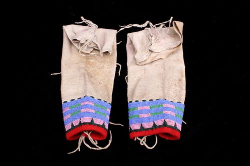 Sioux Beaded Hide Leggings c. 1890