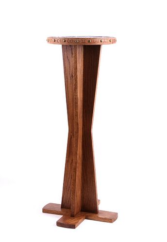 Lambert Branded Leather Oak Display Table
