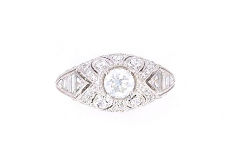 Vintage Art Deco Ideal Cut Diamond 18k Gold Ring