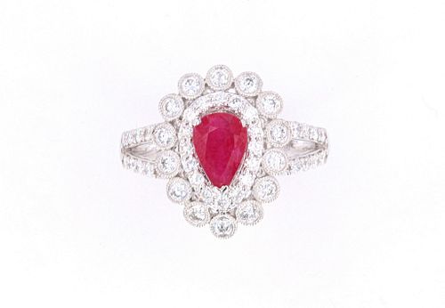 AIG Certified Natural Ruby & Diamond Ring