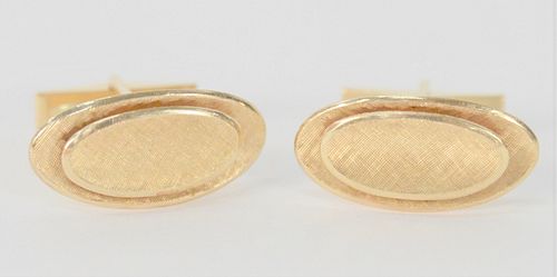Pair of 14 Karat Gold Cufflinks, 12.7 grams. Provenance: From the Robert Cerciello Collection, West Hartford, Connecticut.