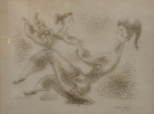 Chaim Gross (American, 1904 - 1991) 
Mother and Daughter, 1959 
lithograph on paper, signed and dated in pencil lower right: Chaim Gross, 59 
14" x 18