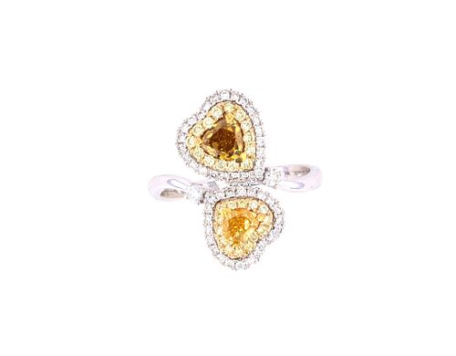 Fancy Bypass Colored Diamond 14k Gold Ring