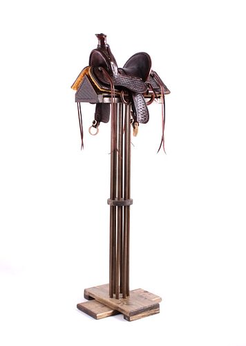 Lambert Leather Salesman Saddle & Display Stand