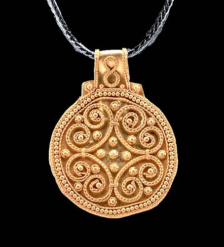 9th C. Viking Gold Bracteate Pendant