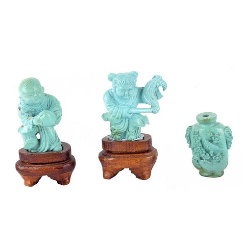 (3) Antique Chinese Turquoise Items