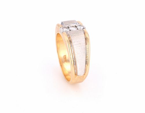 AIGL Certified Diamond 14k Two Tone Gold Ring